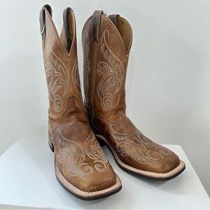 New Justin Women's SZ 9.5 B Bent Rail Llano Western Boots  Tan Damiana Leather
